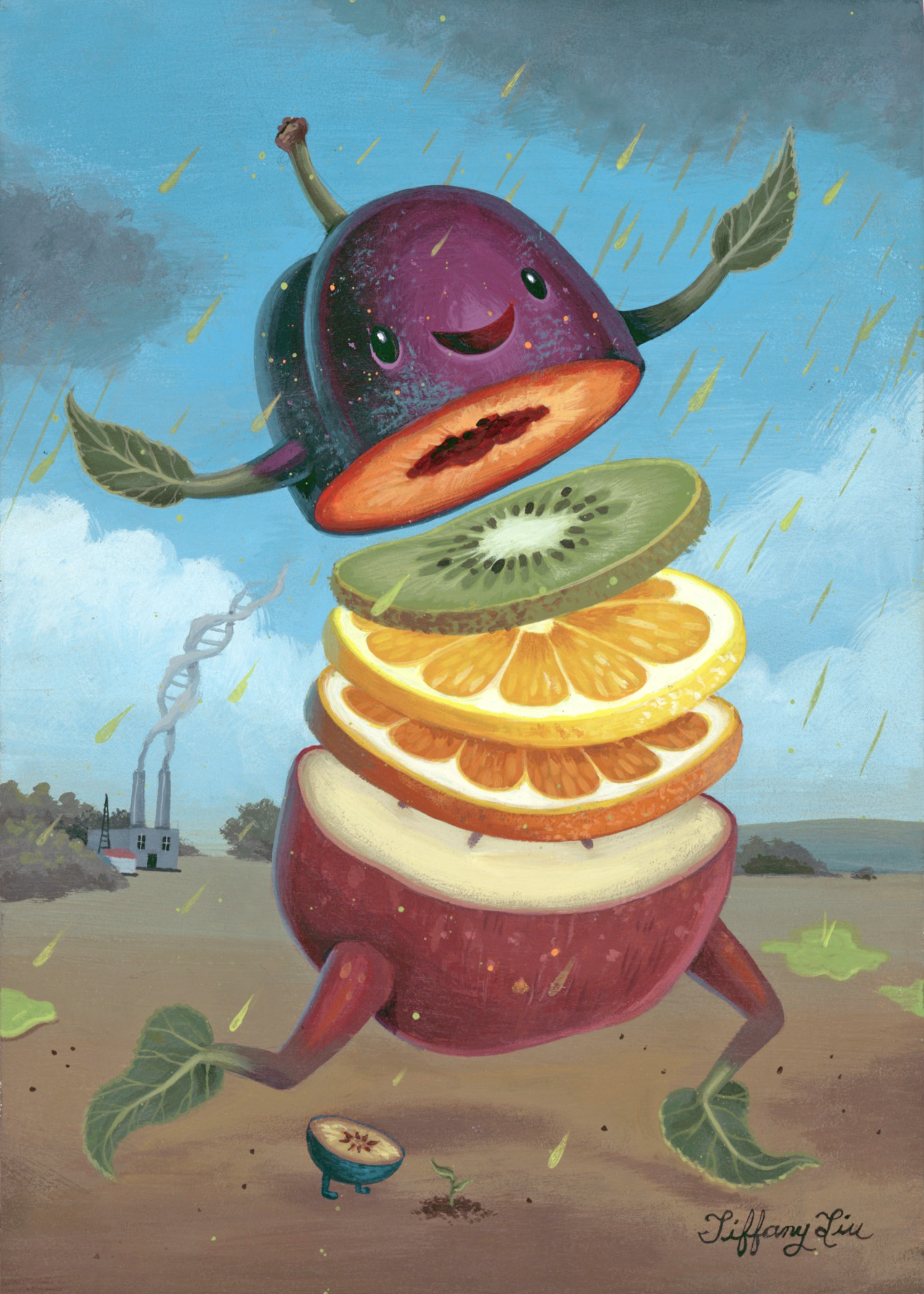  “What the Fruit?”, 4”x6”, Acrylic 