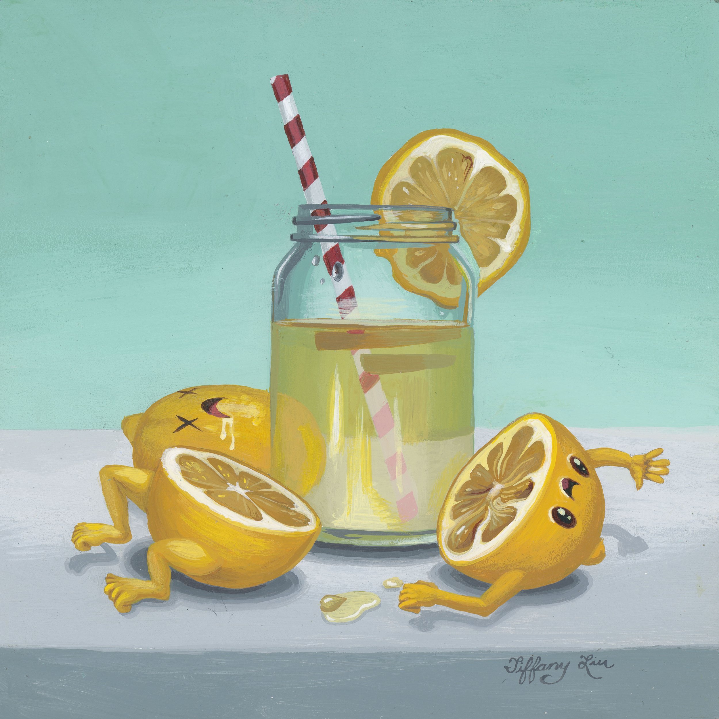  “When Life Gives You Lemons, Drink Their Blood.” 6”x6”, Acrylic,  